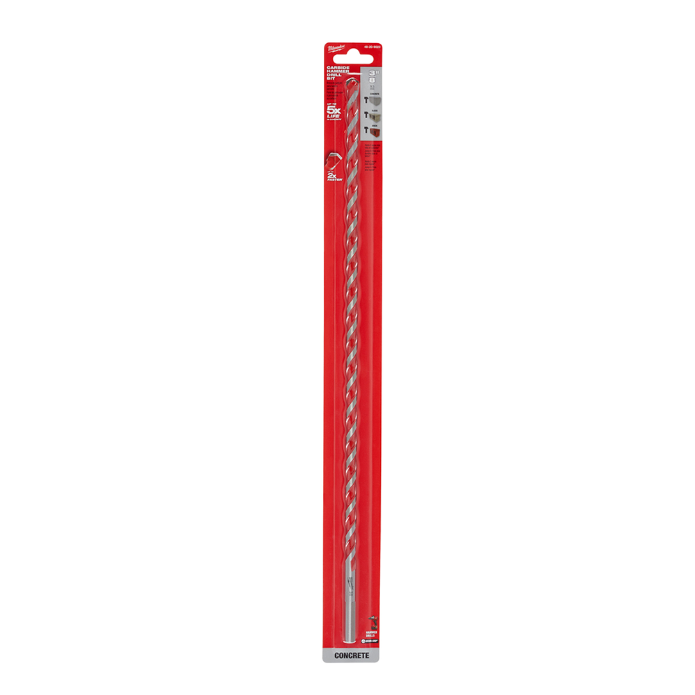 3/8" × 16" × 18" Carbide Hammer Bit