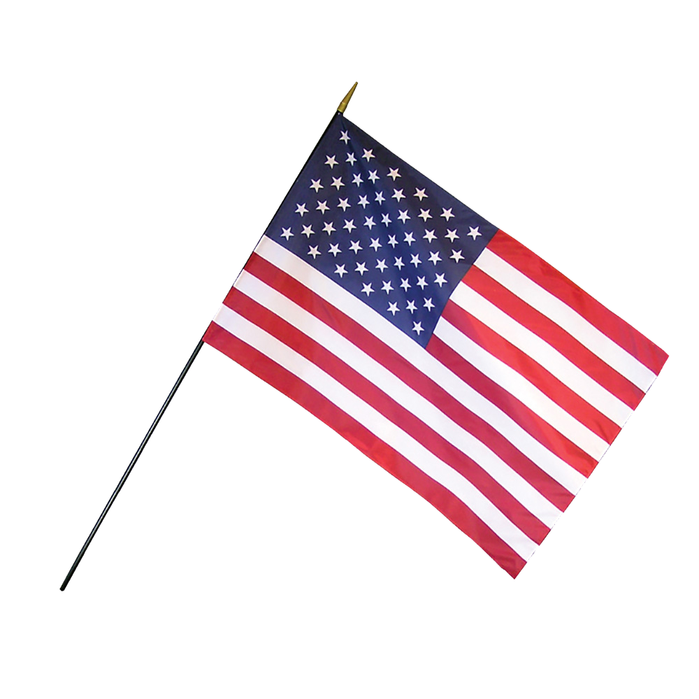 American 2 X 3 Polycotton Classroom Flag Black Staff