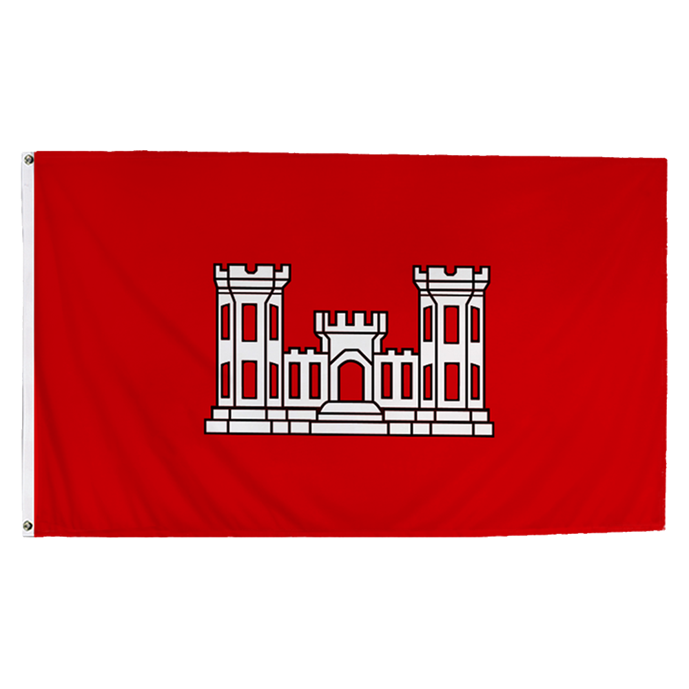 Army Corps of Engineers Red Nylon with Header and Grommet