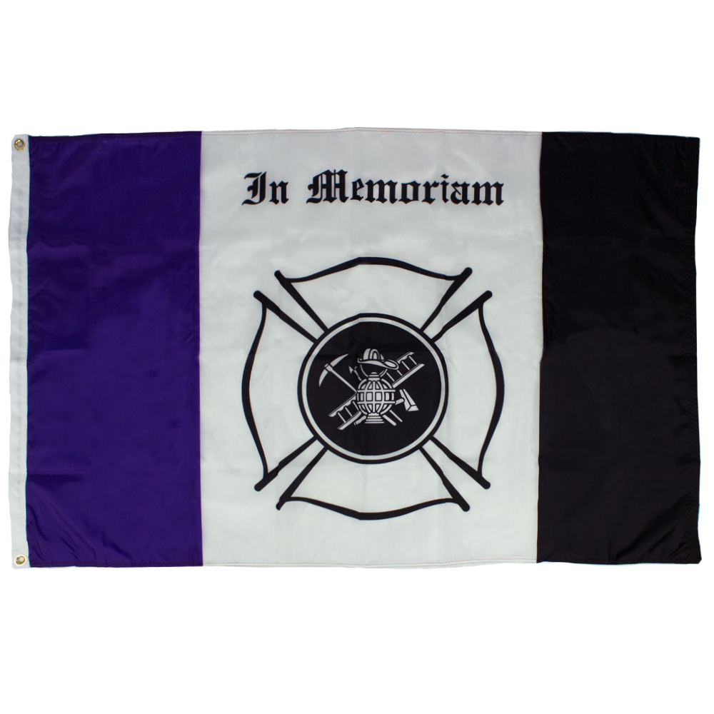 Fireman Mourning 3 X 5 Nylon with Header and Grommet