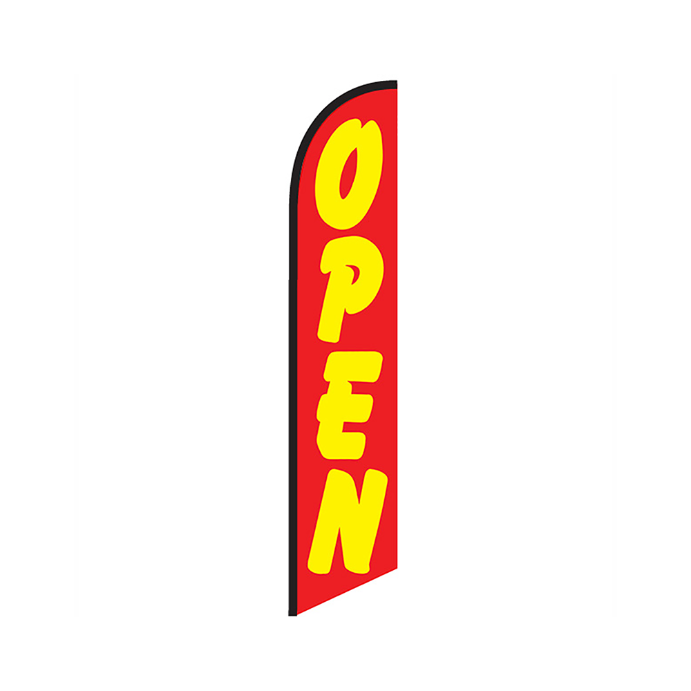 Open Knit Poly Banner Red with Yellow