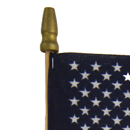U.S. Stick Flag Cotton 1 X 1.5 ft No Sew 5/16 in X 30 in Natural Wood Staff Gold Spear