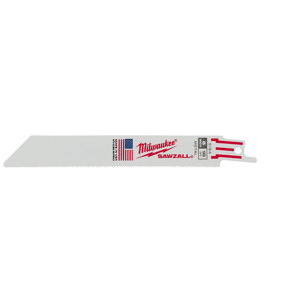 6" 18T SAWZALL Metal Blade 5pk