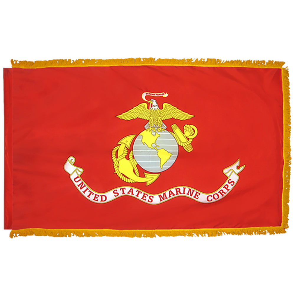 Marine Corps USMC 3 X 5 Nylon Pole Hem and Fringe