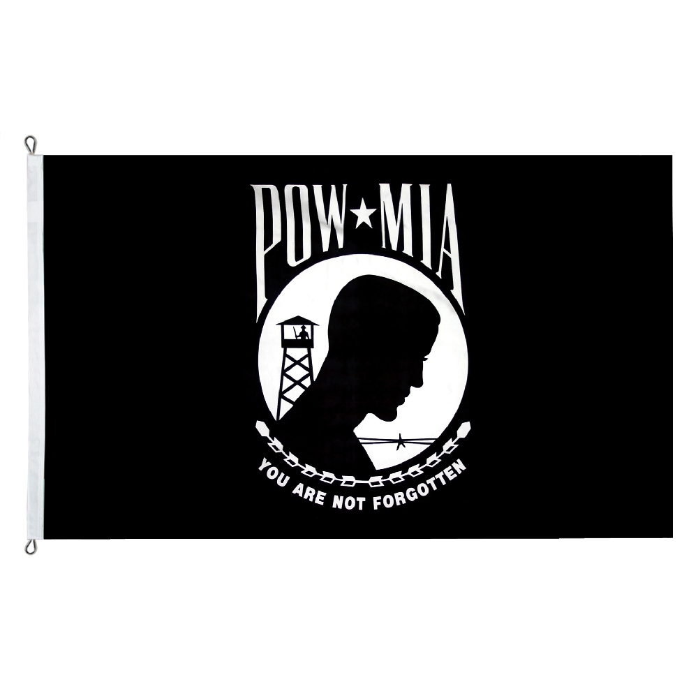 POW/MIA 8 X 12 Double Face Nylon Rope and Thimble