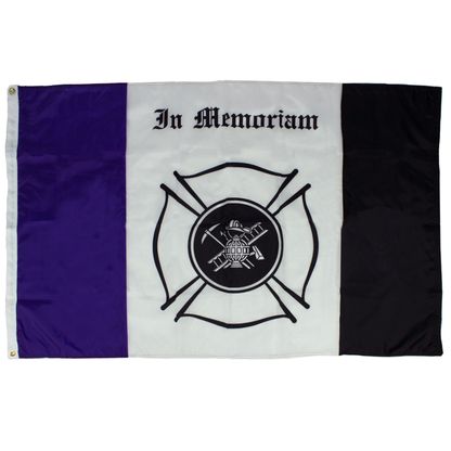 Fireman Mourning 3 X 5 Nylon with Header and Grommet