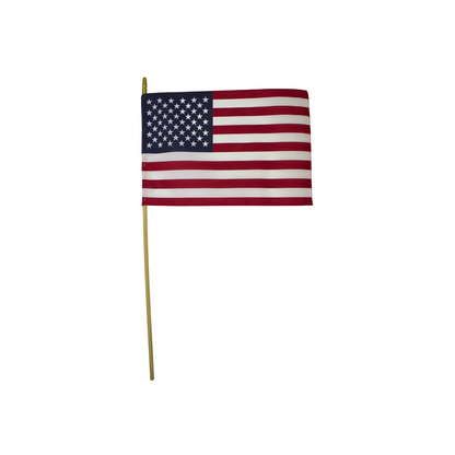 U.S. Stick Flag 12 in X 18 in Hemmed  3/8 in X 30 in Wood Staff Plastic Spear Tip