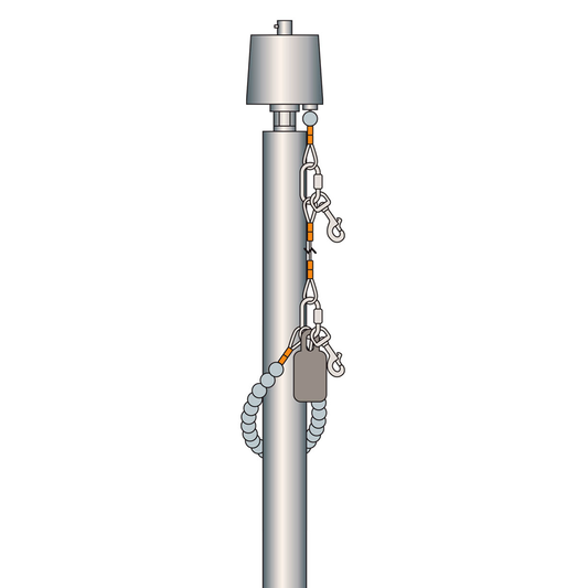 25 ft One Piece Satin 6 in Butt Diameter .188 Wall Tube and Base Deluxe IH Series Flagpole