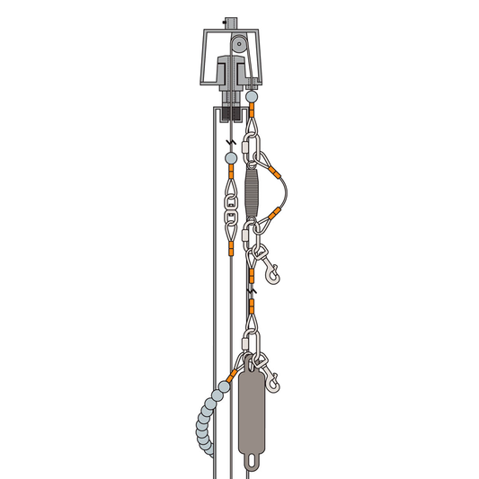 40 ft Two Piece Satin 8 in Butt Diameter .156 Wall Tube and Base Deluxe IH Series Flagpole