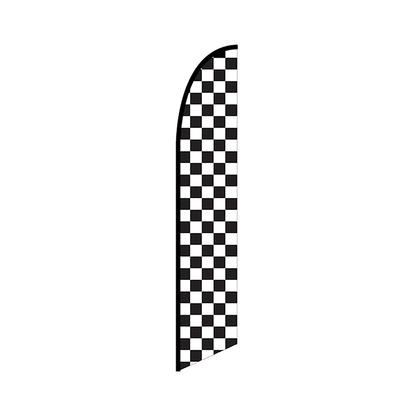 Checkers Black White Knit Poly Banner