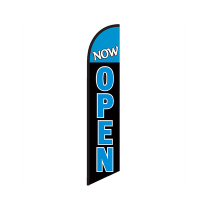 Now Open Knit Poly Banner