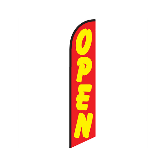 Open Knit Poly Banner Red with Yellow