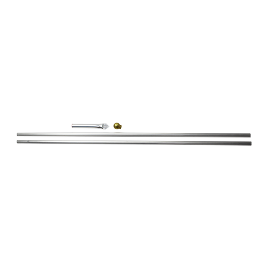10 ft X 1 in Two Piece Silver Aluminum Pole Display Set includes Gold vinyl ball Flag ties Ground Sleeve